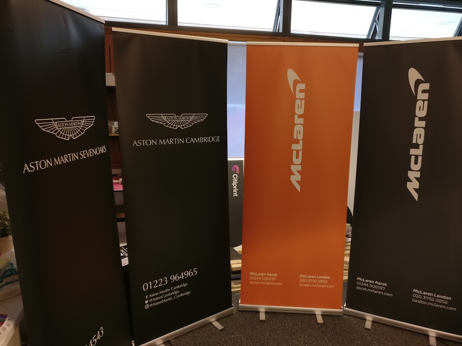 Same Day Roller Banner Printing London McLaren Aston Martin